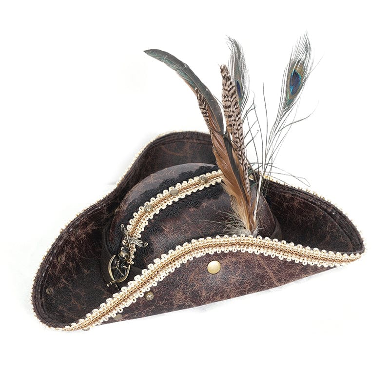 DEVIL FASHION Men's Gothic Skull Lace Hem Hat