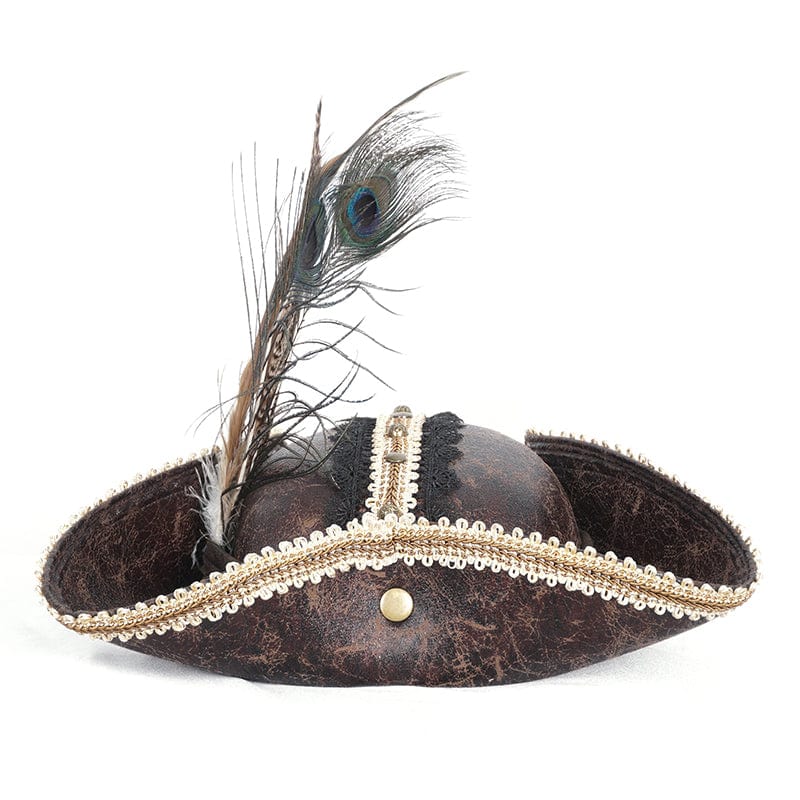 DEVIL FASHION Men's Gothic Skull Lace Hem Hat