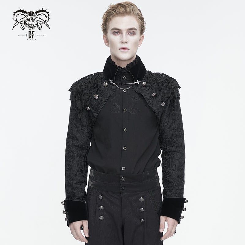 DEVIL FASHION Men's Gothic Tassels Swallow-tailed Jacket
