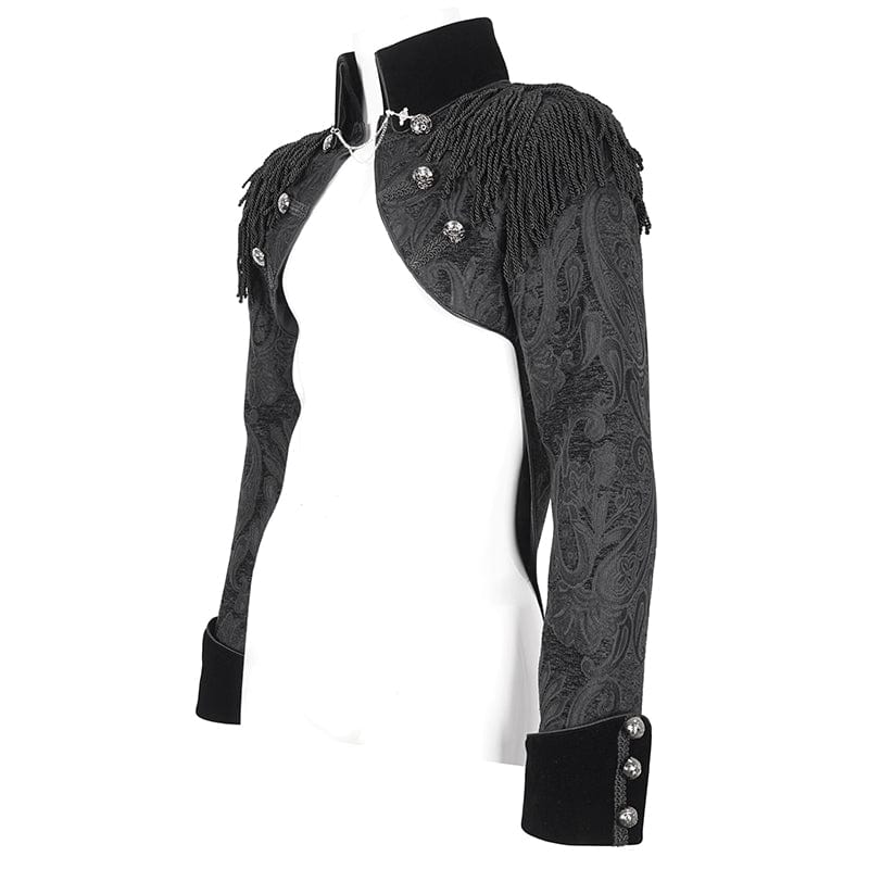 DEVIL FASHION Men's Gothic Tassels Swallow-tailed Jacket