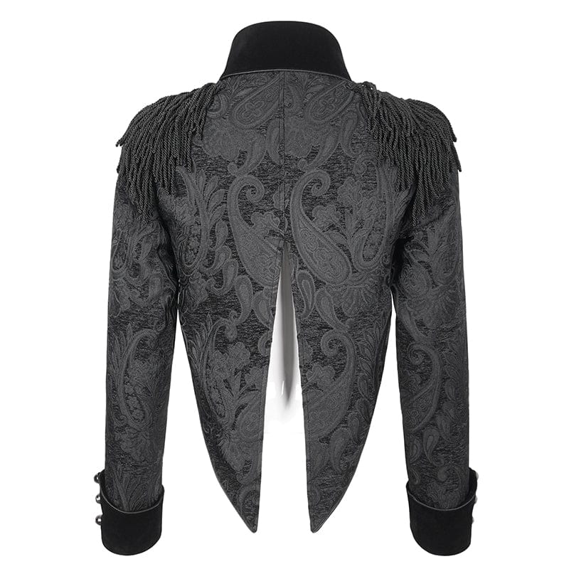 DEVIL FASHION Men's Gothic Tassels Swallow-tailed Jacket