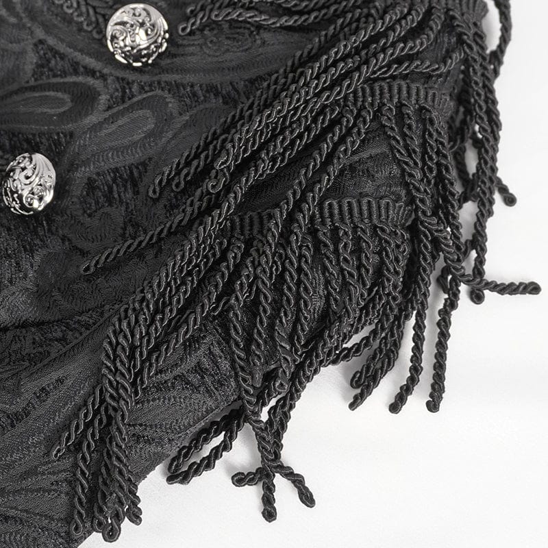 DEVIL FASHION Men's Gothic Tassels Swallow-tailed Jacket