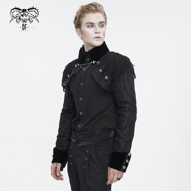 DEVIL FASHION Men's Gothic Tassels Swallow-tailed Jacket