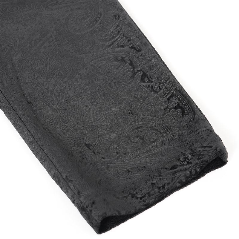 DEVIL FASHION Men's Gothic Zip Floral Branded Trousers