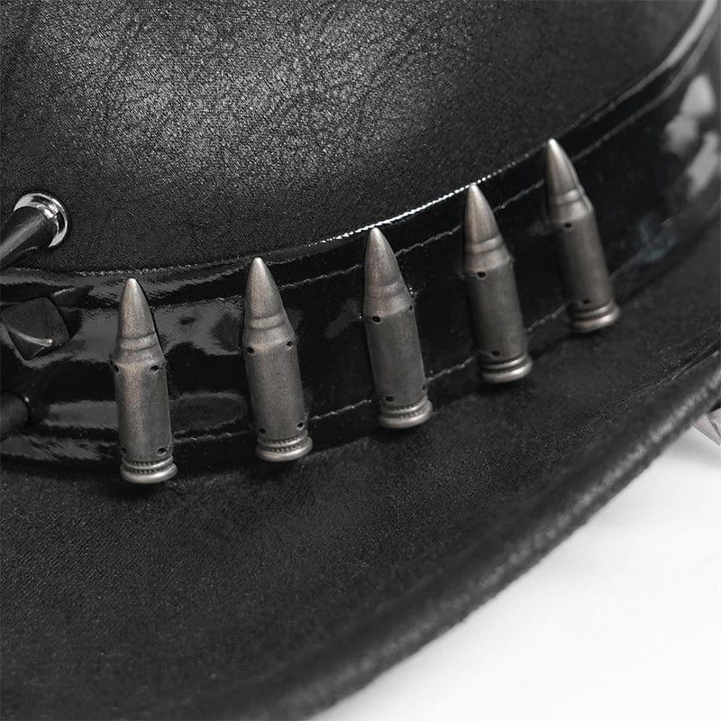 DEVIL FASHION Men's Punk Bullet Skull Studded Hat