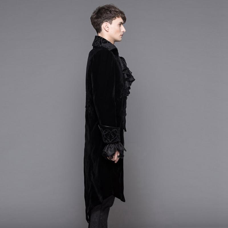DEVIL FASHION Men's Standup Collar Vintage Tailcoat