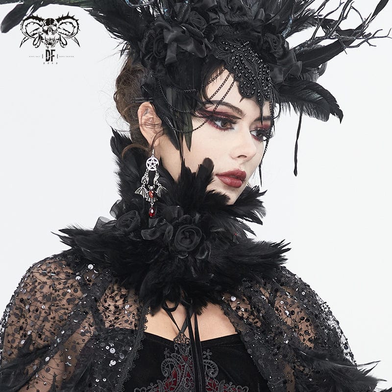 DEVIL FASHION Unisex Gothic Feather Collar