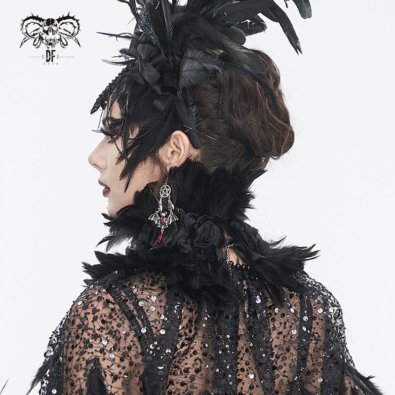 DEVIL FASHION Unisex Gothic Feather Collar