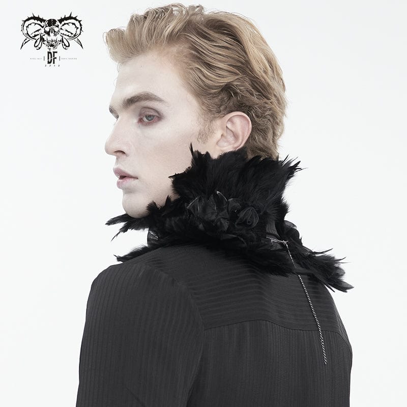 DEVIL FASHION Unisex Gothic Feather Collar