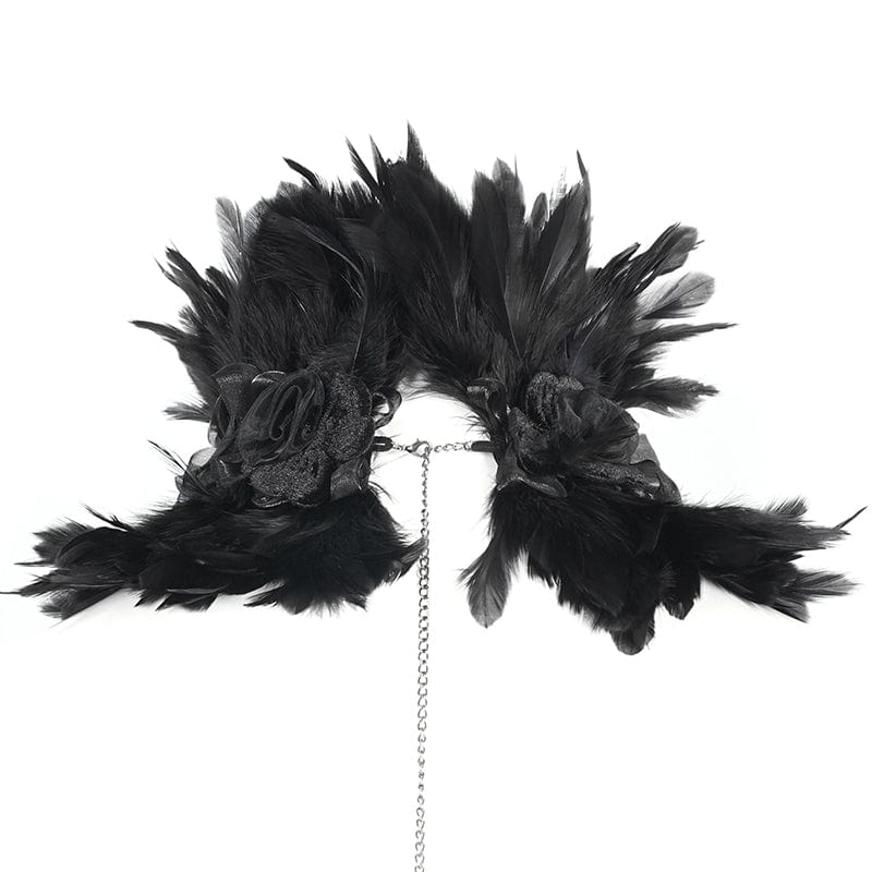 DEVIL FASHION Unisex Gothic Feather Collar