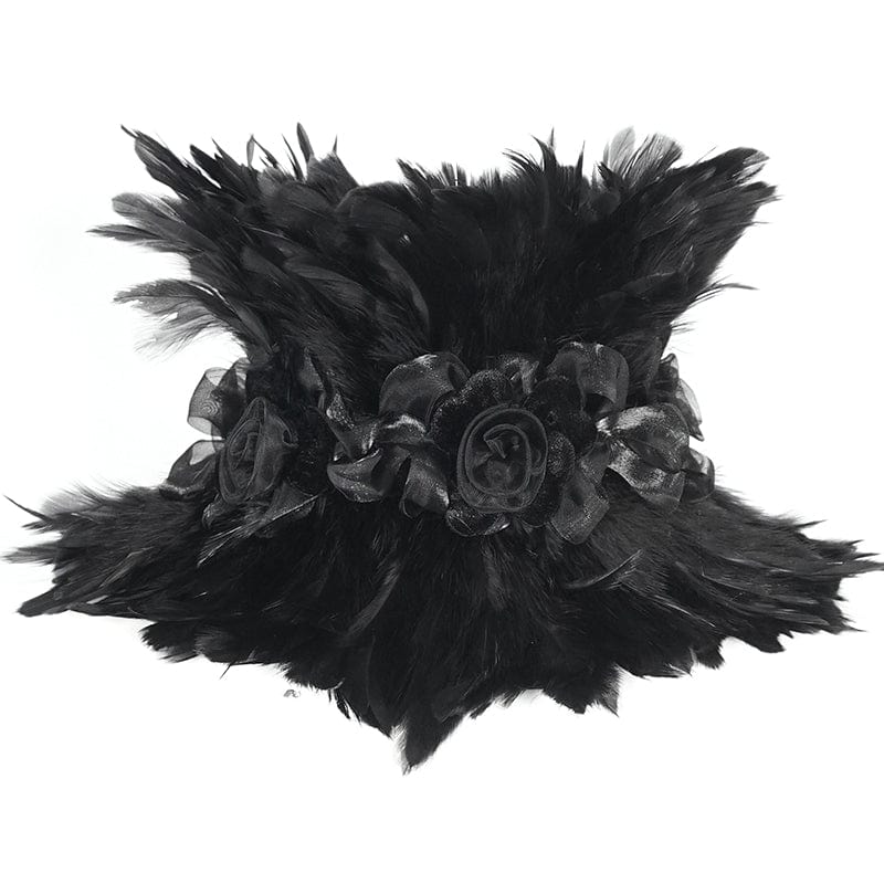 DEVIL FASHION Unisex Gothic Feather Collar