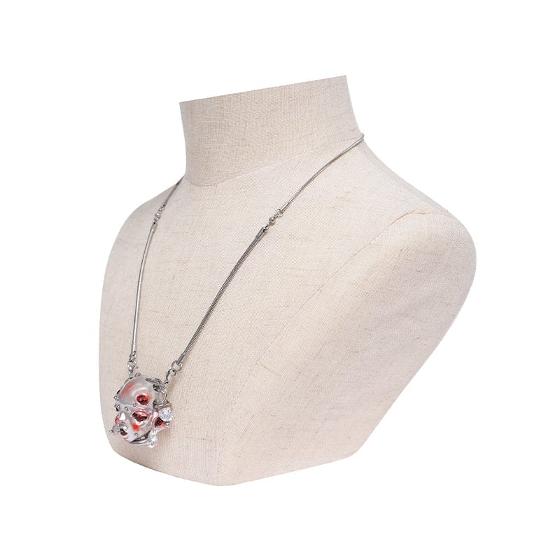DEVIL FASHION Women's Cyberpunk Alien-Core Crying Robot Necklace