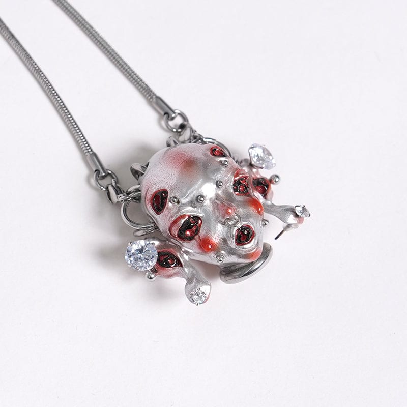 DEVIL FASHION Women's Cyberpunk Alien-Core Crying Robot Necklace