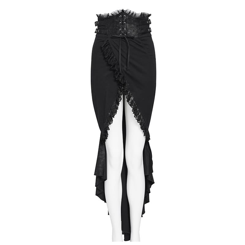 DEVIL FASHION Women's Goth Tulip Asymmetrical Skirt