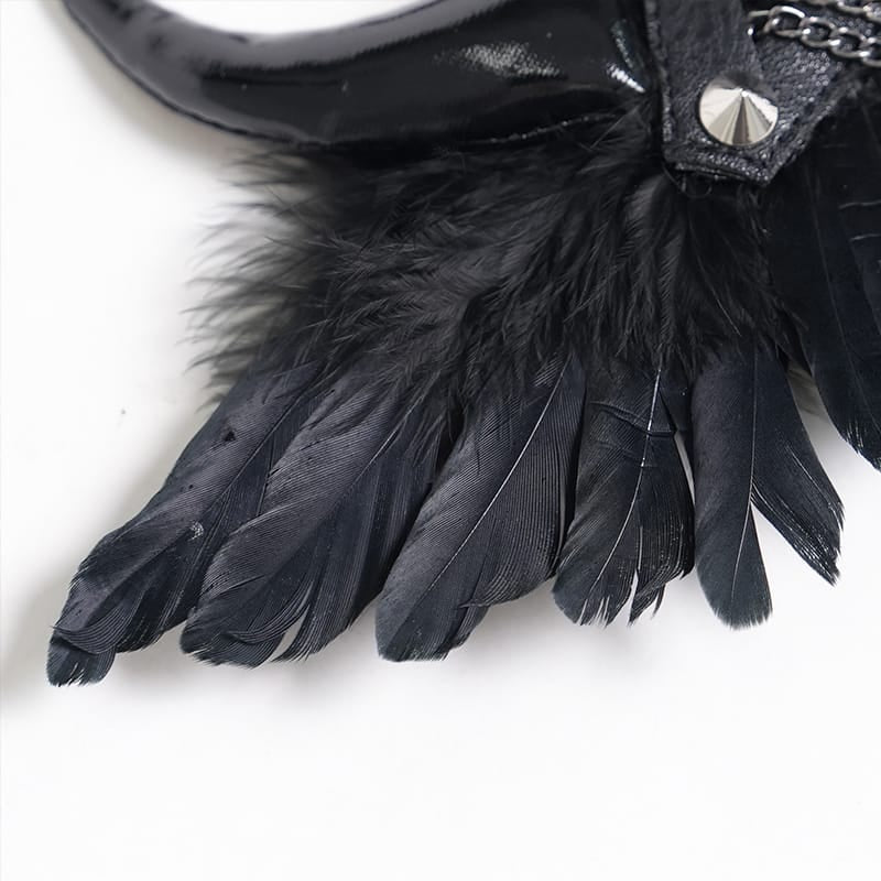 DEVIL FASHION Women's Gothic Chained Evil Eye Wing Hairpin Brooch