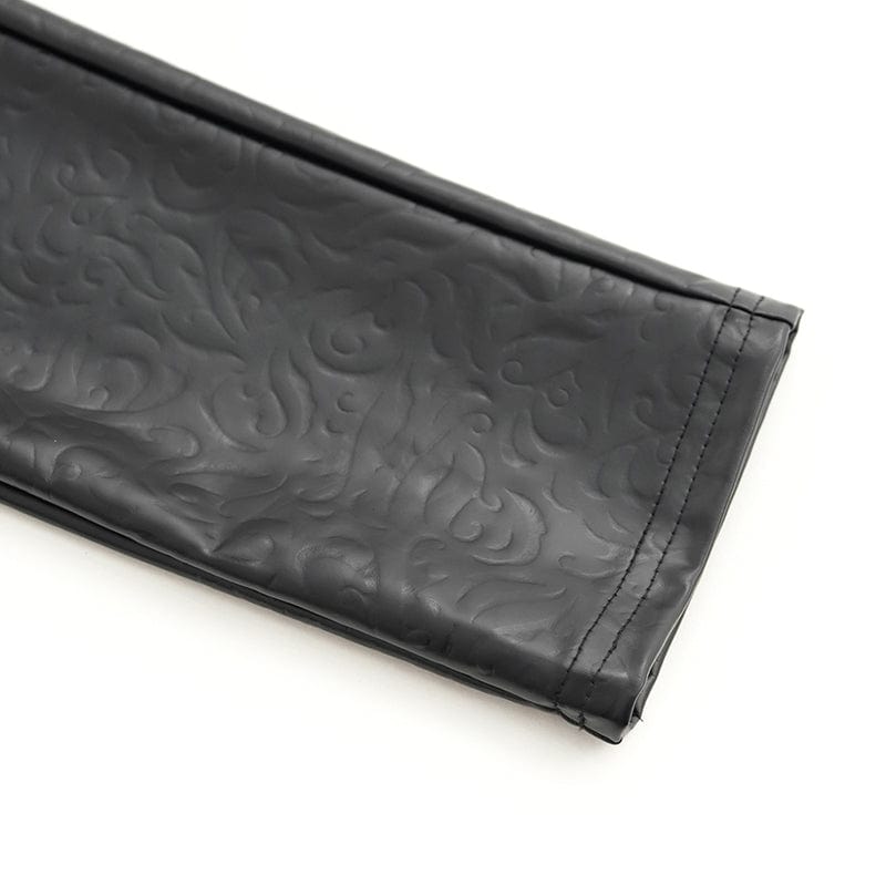 DEVIL FASHION Women's Gothic Chained Lace Splice Faux Leather Pants