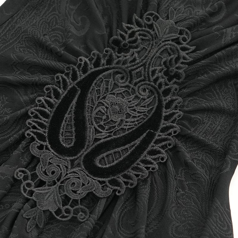 DEVIL FASHION Women's Gothic Cowl Neck Flared Sleeved Shirt