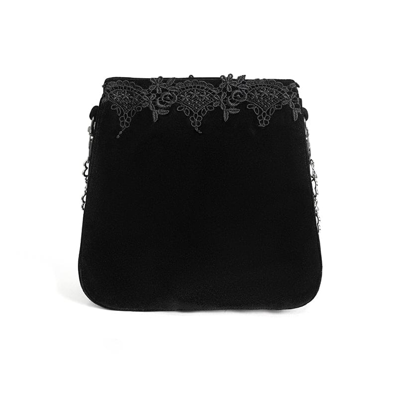 DEVIL FASHION Women's Gothic Floral Embroidered Beaded Bag