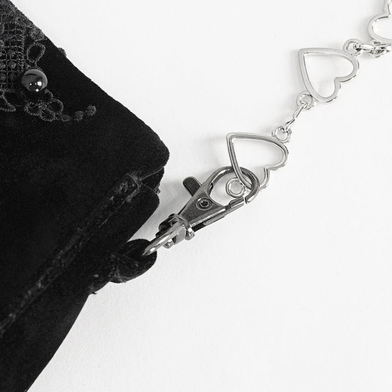 DEVIL FASHION Women's Gothic Floral Embroidered Beaded Bag