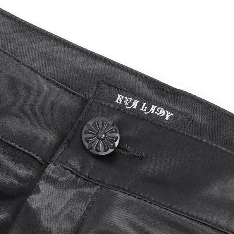 DEVIL FASHION Women's Gothic Lace Floral Flared Pants