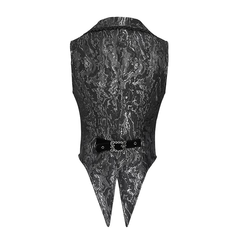 DEVIL FASHION Women's Gothic Lapel Cross Zip Front Swallow Tail Vest