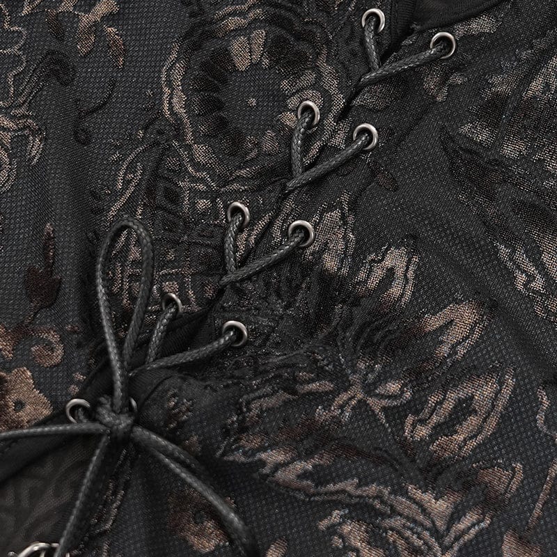 DEVIL FASHION Women's Gothic Off-the-shoulder Cutout Side Slit Gown Dress