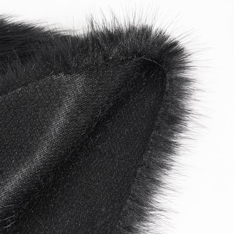 DEVIL FASHION Women's Gothic Plush Chains Leg Warmers Black