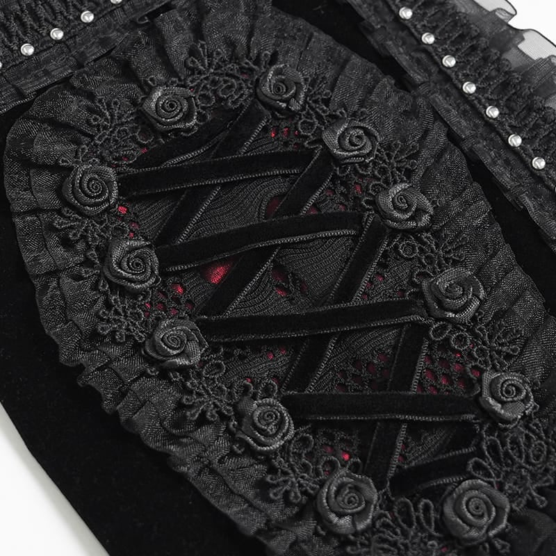 DEVIL FASHION Women's Gothic Rose Lace-Trimmed Journal Cover