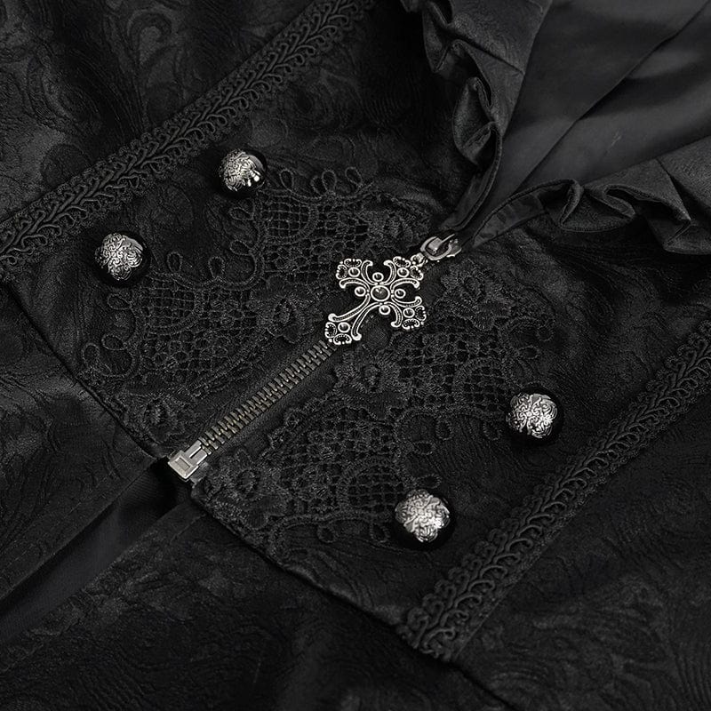 DEVIL FASHION Women's Gothic Ruffled Collar Flared Sleeved Jacket