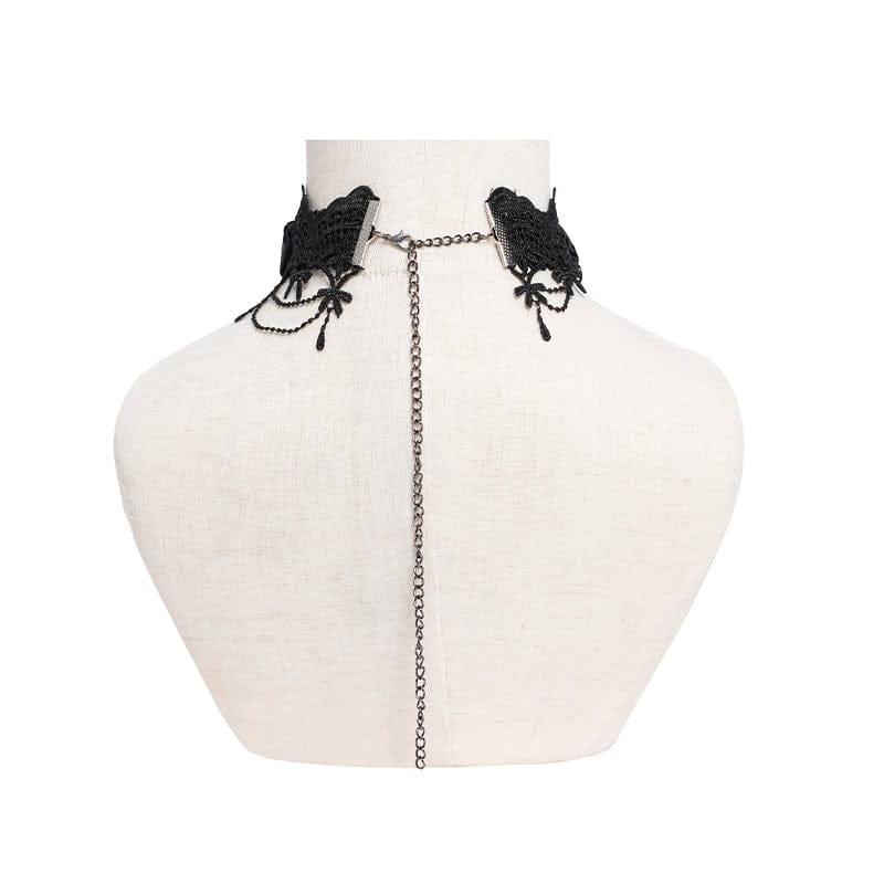 DEVIL FASHION Women's Gothic Spider Cross Beaded Choker