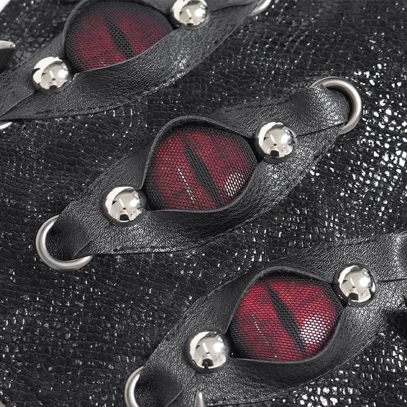 DEVIL FASHION Women's Gothic Spiked Evil Eyes Girdle