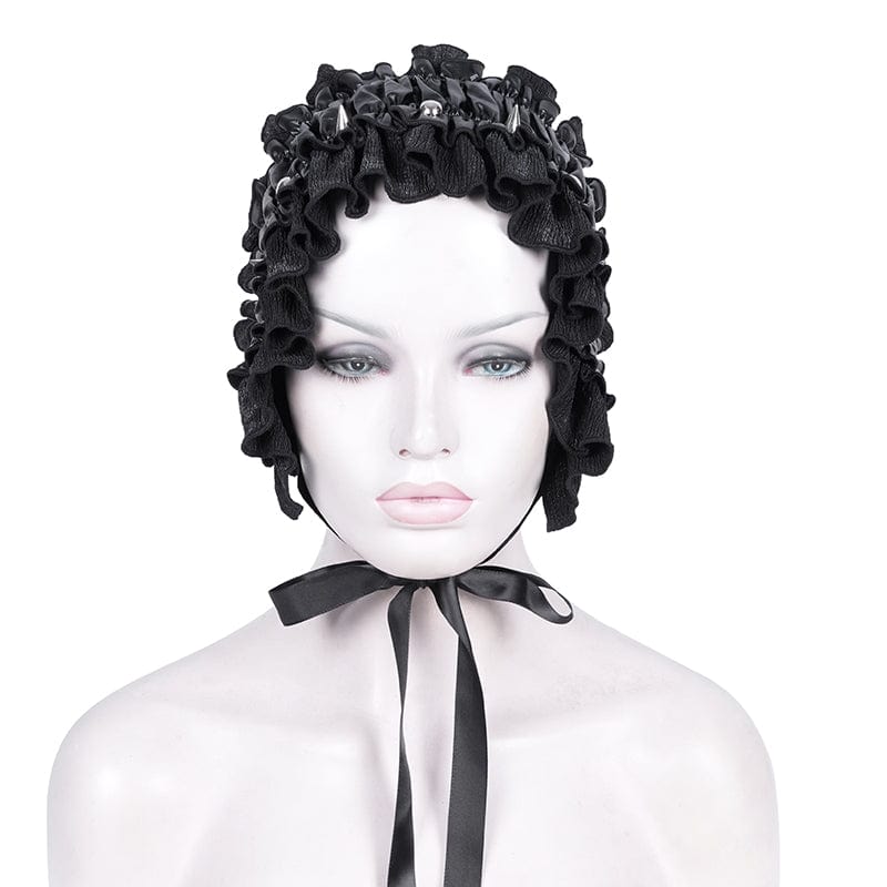DEVIL FASHION Women's Gothic Strap Ruffled Mesh Hair Accessories