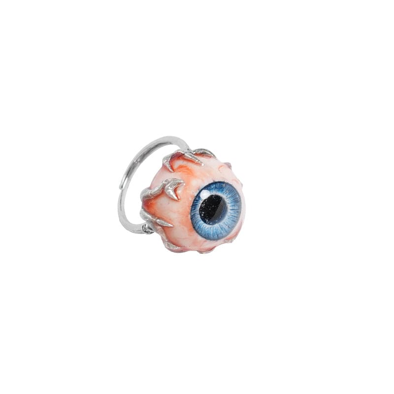 DEVIL FASHION Women's Punk Blue Eyeball Ring