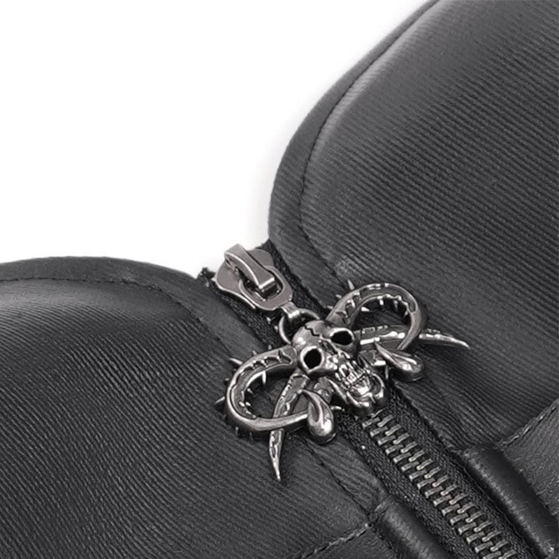 DEVIL FASHION Women's Punk Buckle Halterneck Overbust Corset