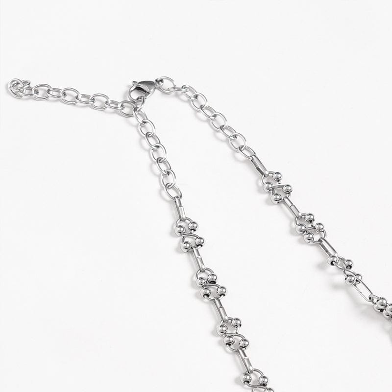 DEVIL FASHION Women's Punk Chain Hexagram Fishbone Necklace