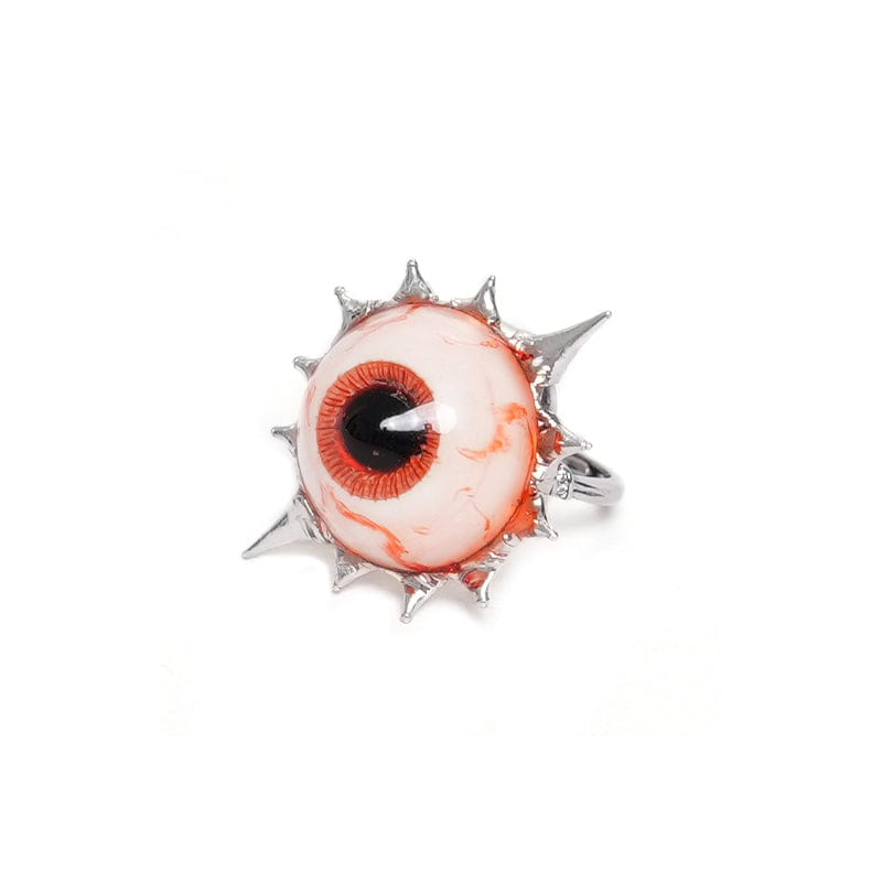 DEVIL FASHION Women's Punk Eyeball Ring with Thorns