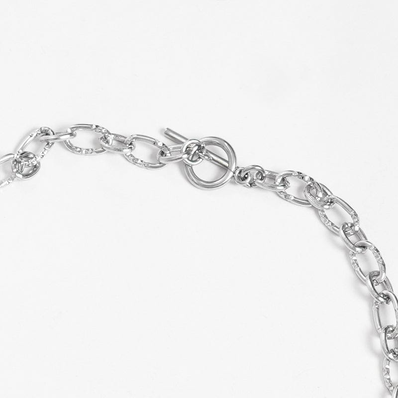 DEVIL FASHION Women's Punk Heart Beady Chain Necklace