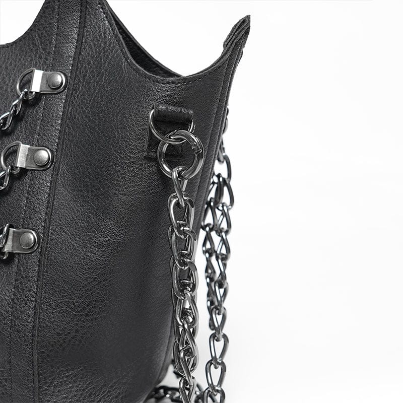 DEVIL FASHION Women's Punk Irregular Chained Bag