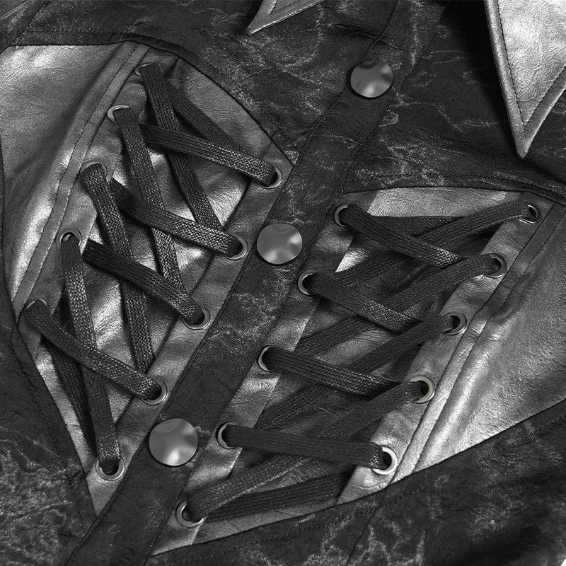 DEVIL FASHION Women's Punk Printed Cutout Turtleneck Shirt