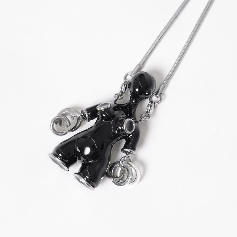 DEVIL FASHION Women's Punk Sci-fi Weird Alien Necklace Black