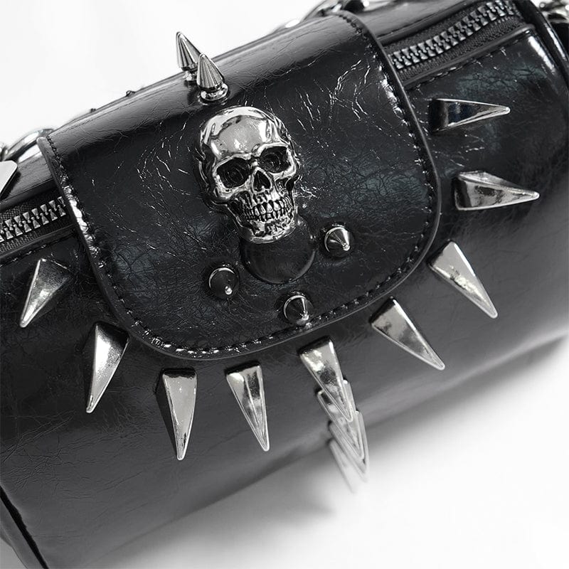 DEVIL FASHION Women's Punk Skull Rivets Chain Bag