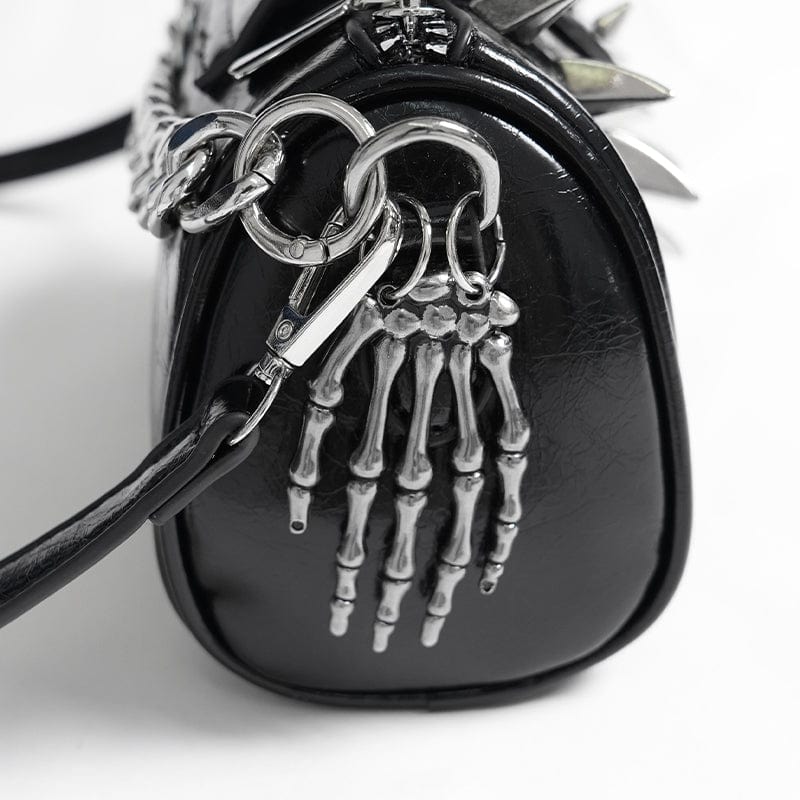 DEVIL FASHION Women's Punk Skull Rivets Chain Bag