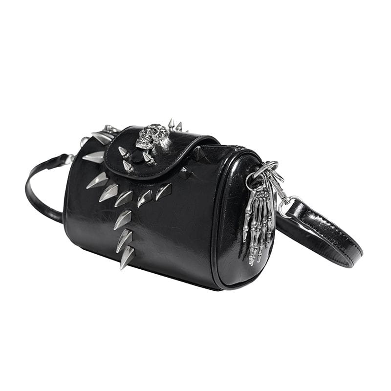 DEVIL FASHION Women's Punk Skull Rivets Chain Bag
