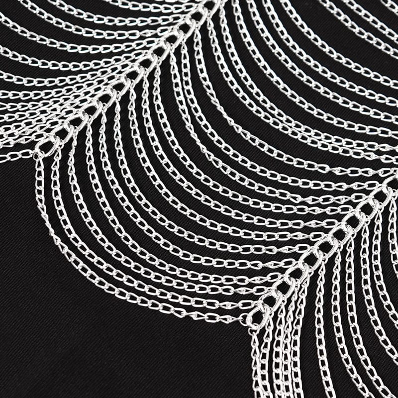 DEVIL FASHION Women's Punk Studded Chained Headwear