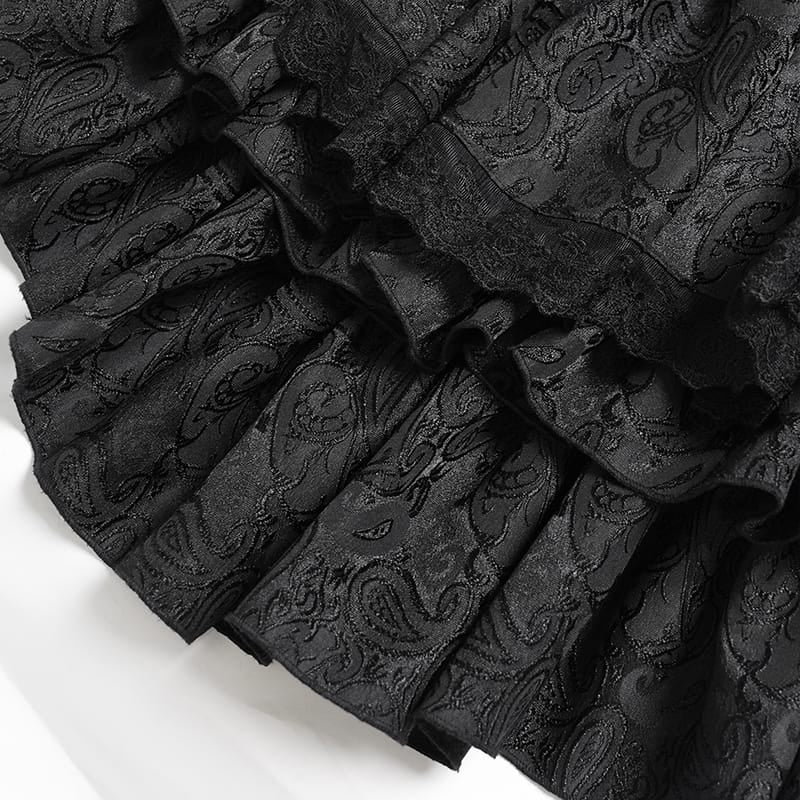DEVIL FASHION Women's Vintage Victorian Short Lace Top