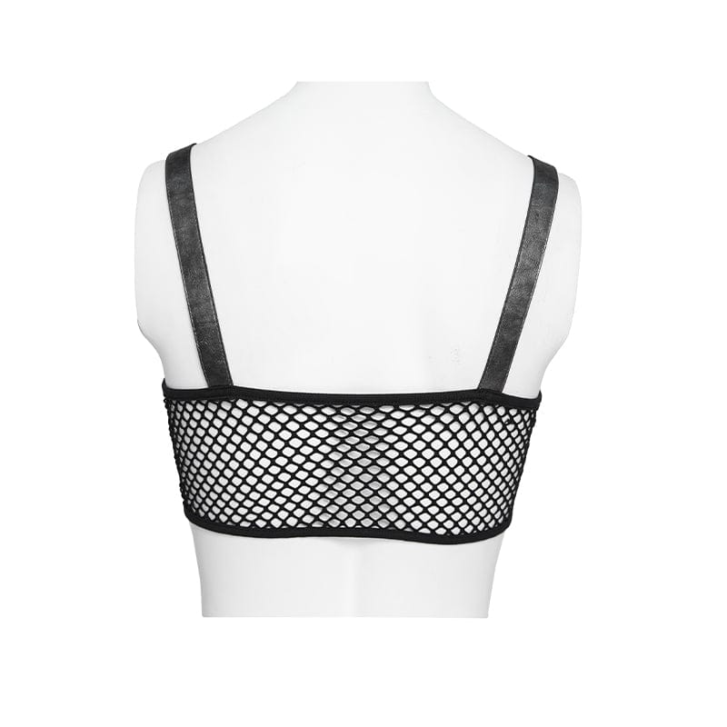 DEVILFASHION Women's Punk Heart Buckle-up Zip Bustier