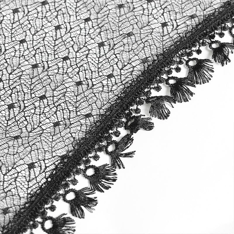 DEVILFASHION Women's Punk Irregular Chained Streamer Skirt