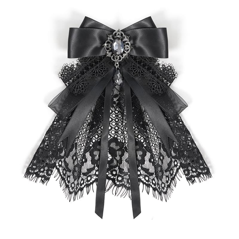 EVA LADY Women's Gothic Bow Floral Lace Ribbon Neckwear
