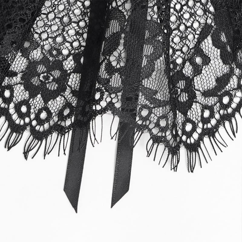 EVA LADY Women's Gothic Bow Floral Lace Ribbon Neckwear