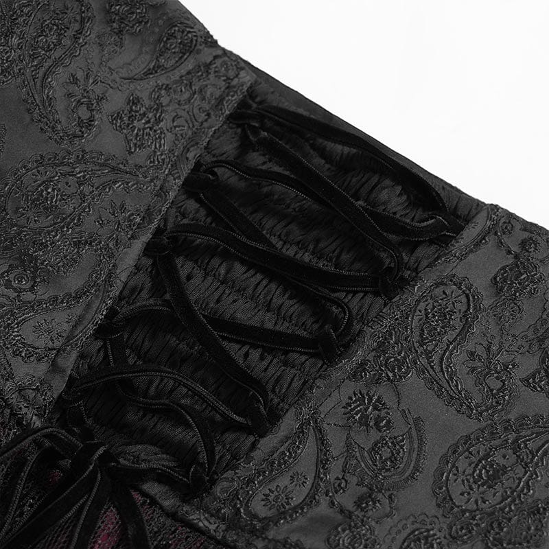 EVA LADY Women's Gothic Embroidered Rose Cross Underbust Corset